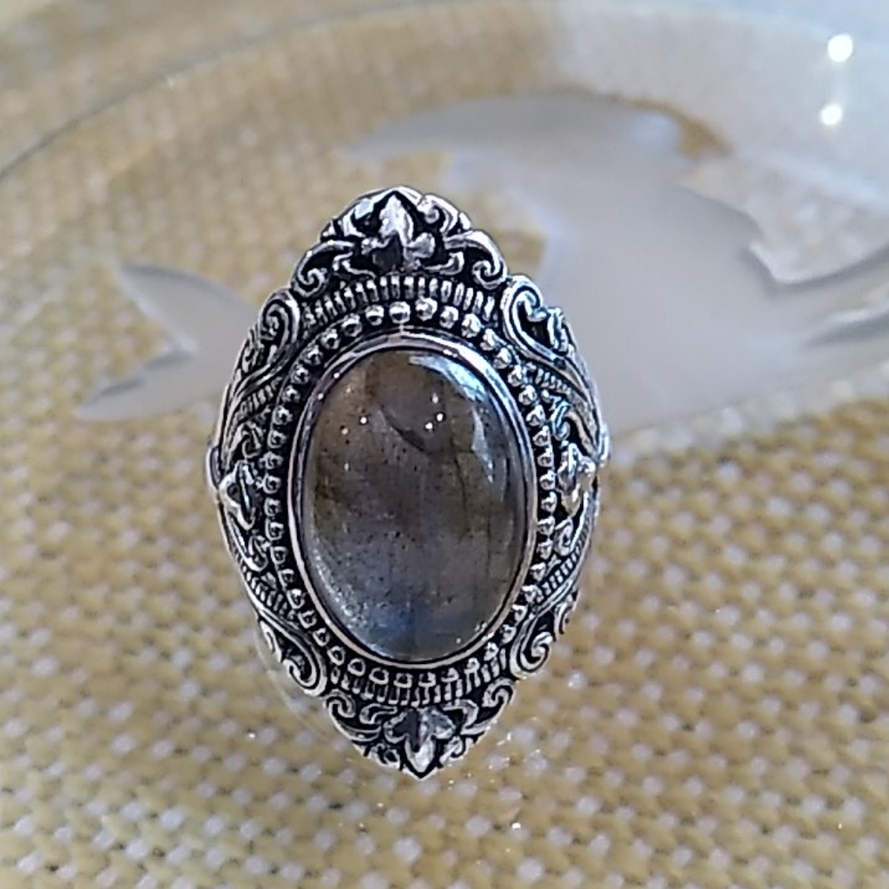 Bali Labradorite Silver Ring